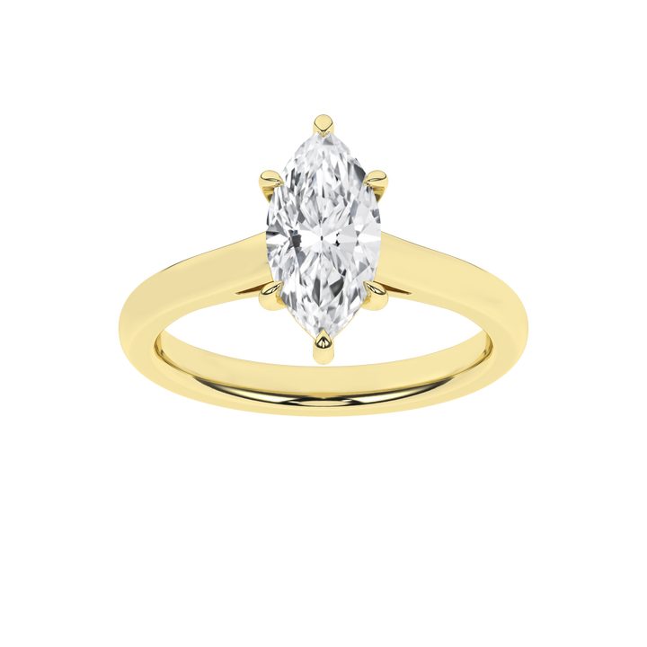 Solitaire Ring (Marquise) in 14K Yellow Gold – Silvadi Jewelry Aurora CO