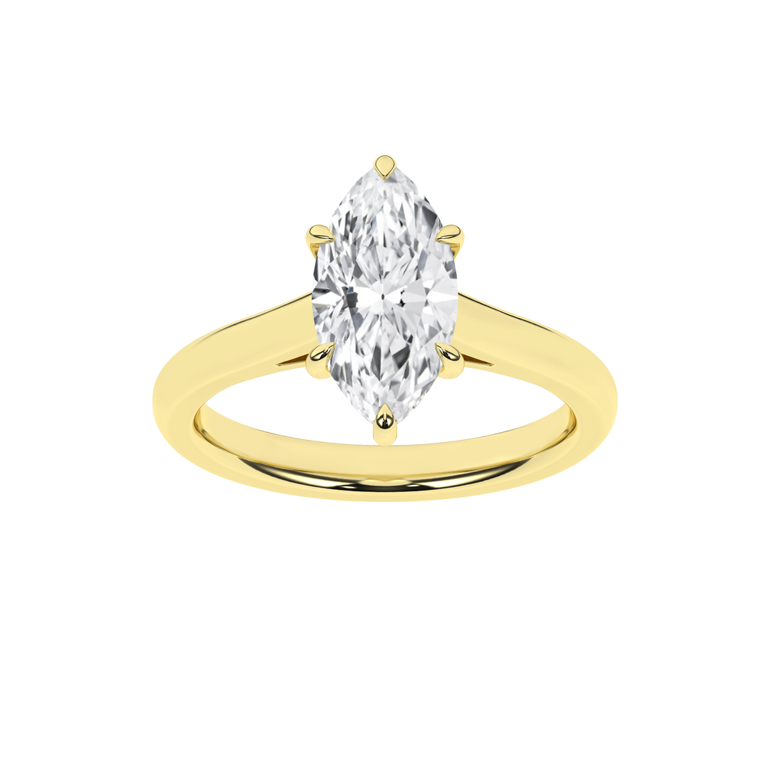 Solitaire Ring (Marquise) in 14K Yellow Gold – Silvadi Jewelry Aurora CO