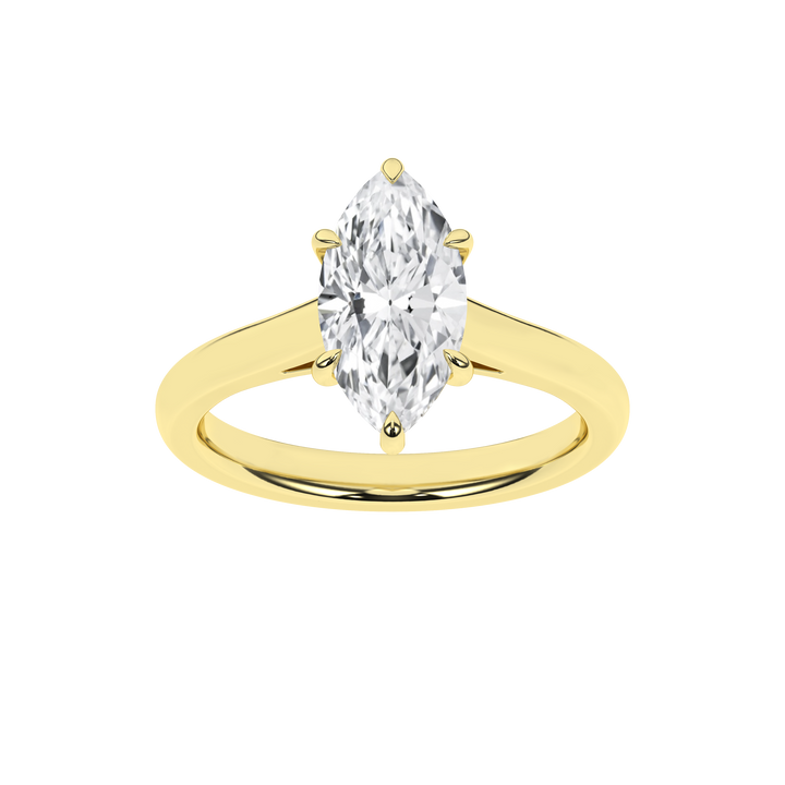 Solitaire Ring (Marquise) in 14K Yellow Gold – Silvadi Jewelry Aurora CO