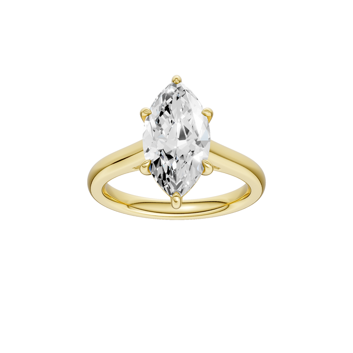 Solitaire Ring (Marquise) in 14K Yellow Gold – Silvadi Jewelry Aurora CO