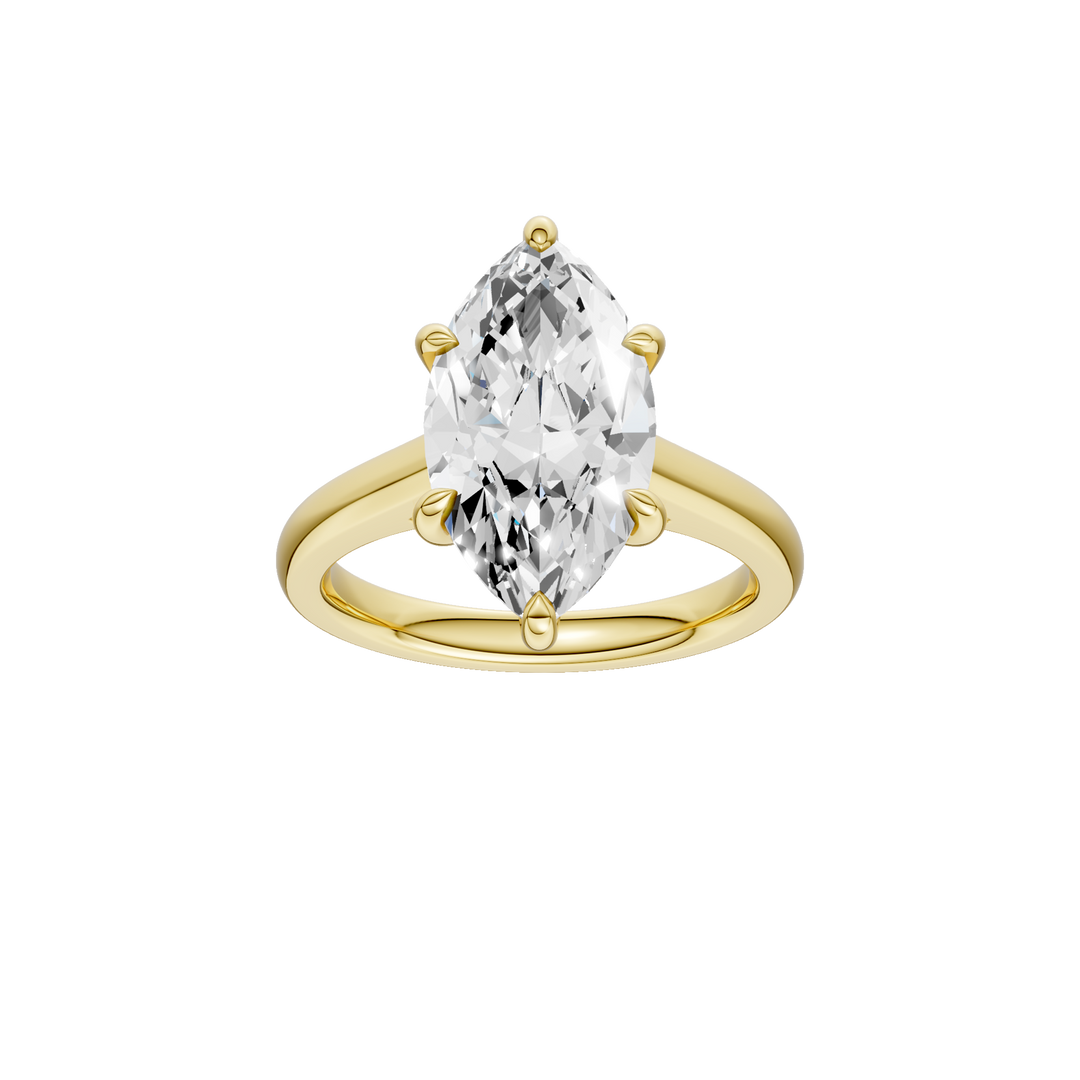 Solitaire Ring (Marquise) in 14K Yellow Gold – Silvadi Jewelry Aurora CO