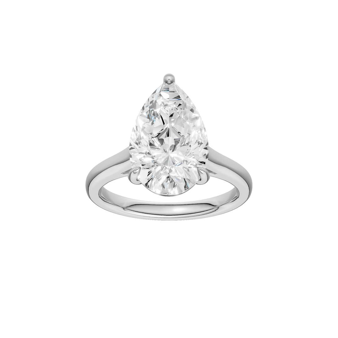 Solitaire Ring (Pear) in 14K White Gold – Silvadi Jewelry Aurora CO