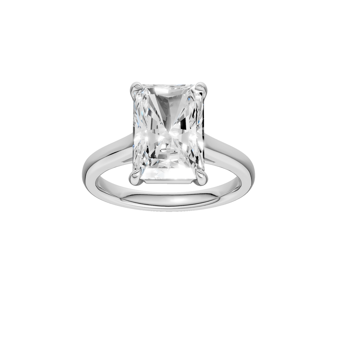 Solitaire Ring (Radiant) in 14K White Gold – Silvadi Jewelry Aurora CO