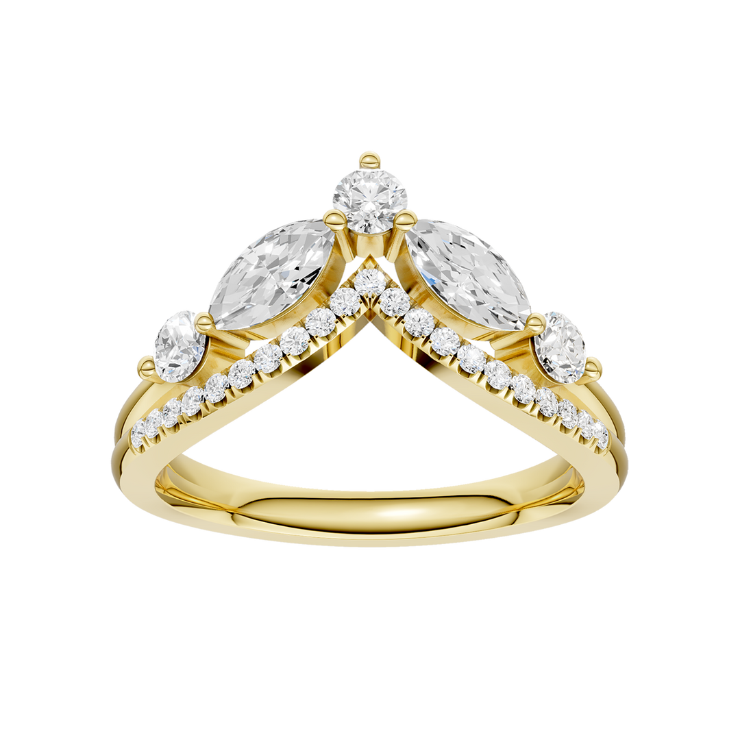 Split Shank Chevron Band (Round, Marquise) in 14K Yellow Gold – Silvadi Jewelry Aurora CO