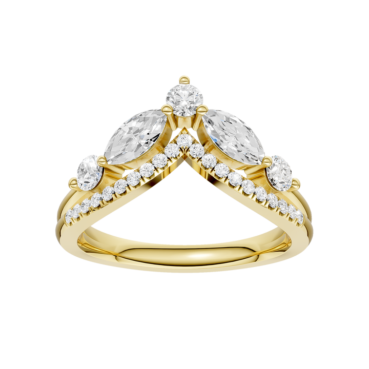 Split Shank Chevron Band (Round, Marquise) in 14K Yellow Gold – Silvadi Jewelry Aurora CO