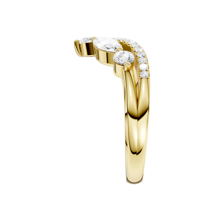 Split Shank Chevron Band (Round, Marquise) in 14K Yellow Gold – Silvadi Jewelry Aurora CO