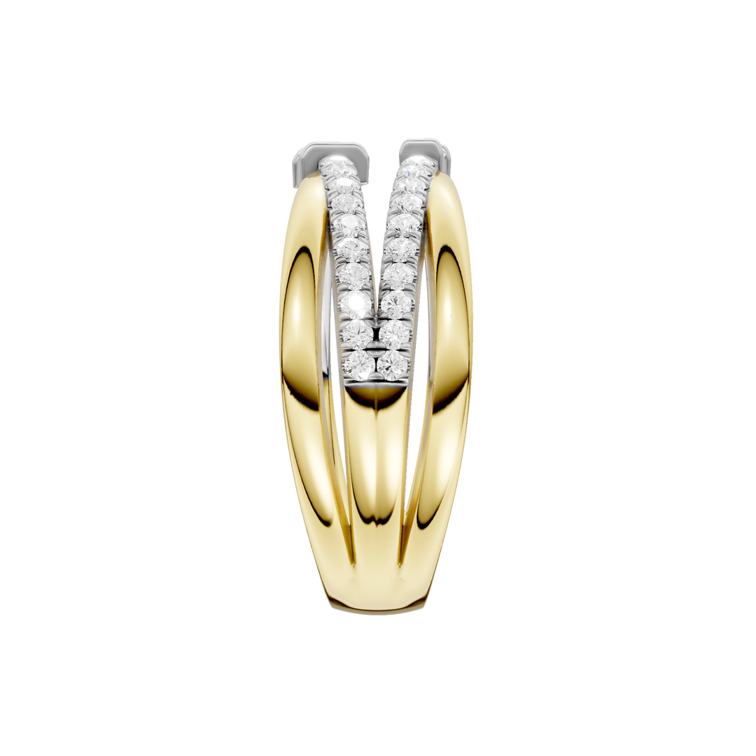 Stackable Ring (Baguette, Round) in 14K Two-Tone White and Yellow Gold – Silvadi Jewelry Aurora CO