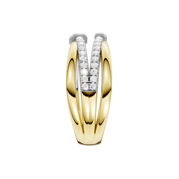 Stackable Ring (Baguette, Round) in 14K Two-Tone White and Yellow Gold – Silvadi Jewelry Aurora CO