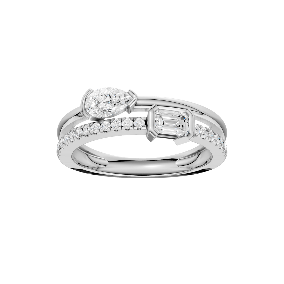 Stackable Ring (Emerald, Pear) in 14K White Gold – Silvadi Jewelry Aurora CO