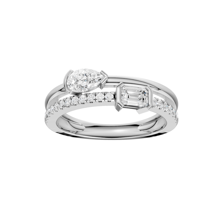 Stackable Ring (Emerald, Pear) in 14K White Gold – Silvadi Jewelry Aurora CO