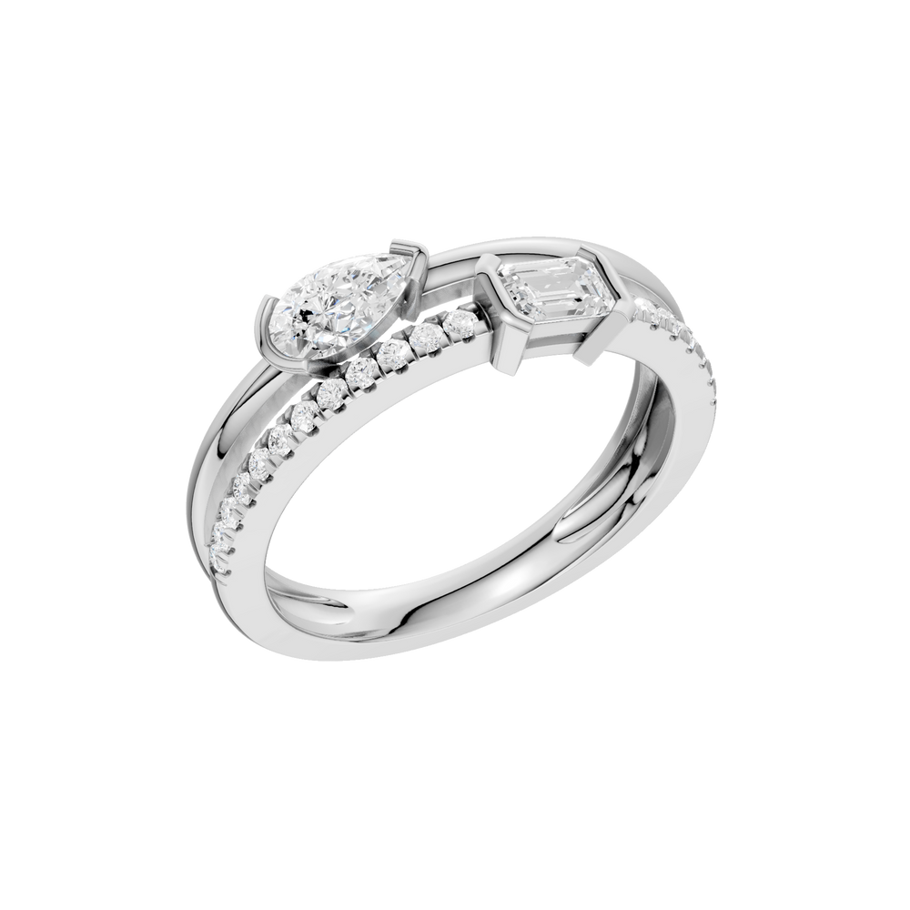 Stackable Ring (Emerald, Pear) in 14K White Gold – Silvadi Jewelry Aurora CO