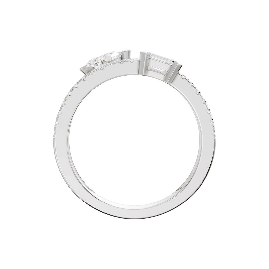 Stackable Ring (Emerald, Pear) in 14K White Gold – Silvadi Jewelry Aurora CO