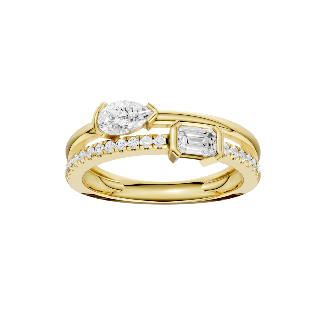Stackable Ring (Emerald, Pear) in 14K Yellow Gold – Silvadi Jewelry Aurora CO