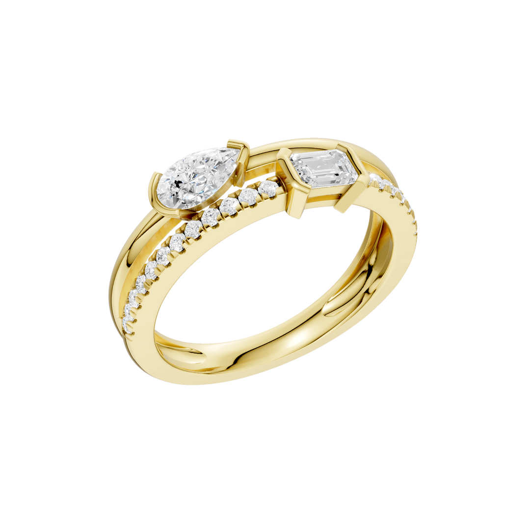 Stackable Ring (Emerald, Pear) in 14K Yellow Gold – Silvadi Jewelry Aurora CO
