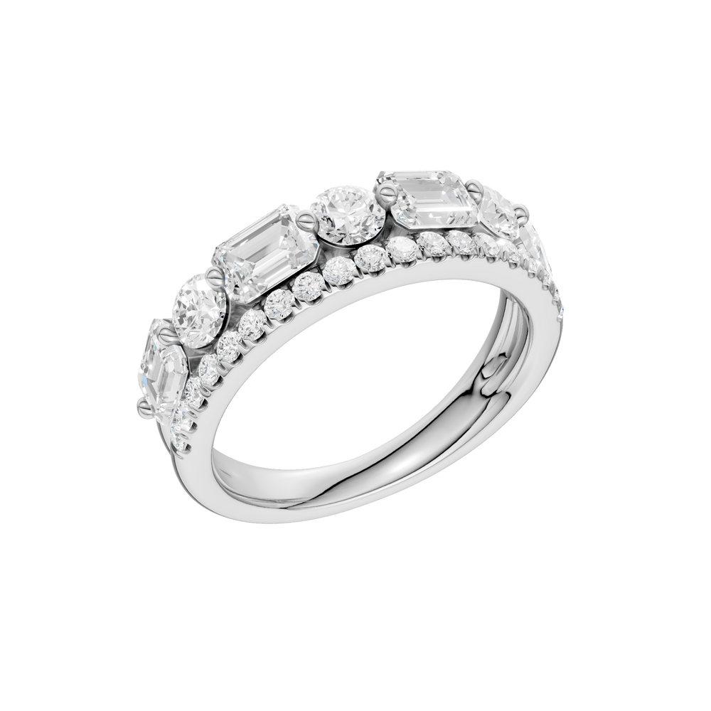 Stackable Ring (Round, Emerald) in 14K White Gold – Silvadi Jewelry Aurora CO