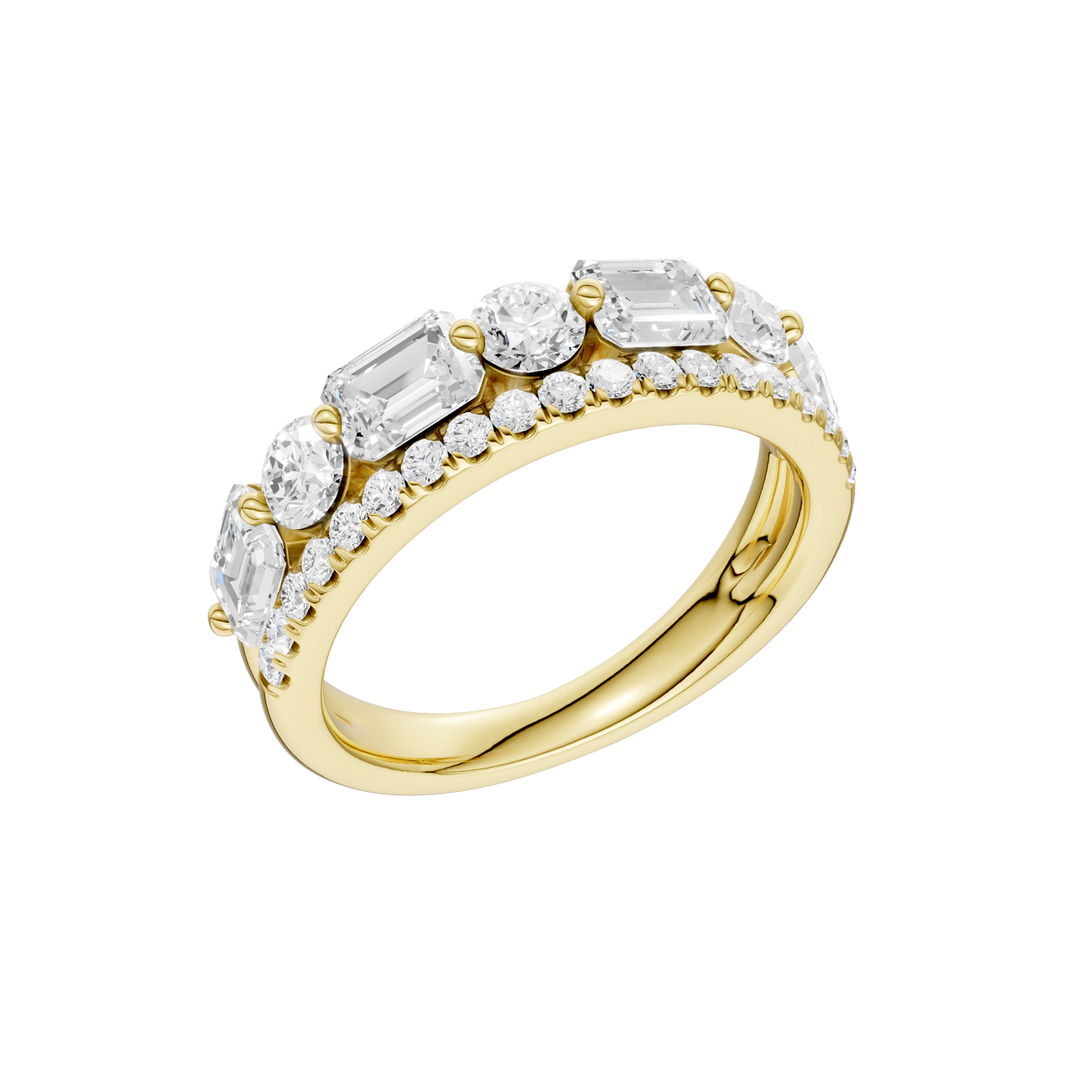 Stackable Ring (Round, Emerald) in 14K Yellow Gold – Silvadi Jewelry Aurora CO
