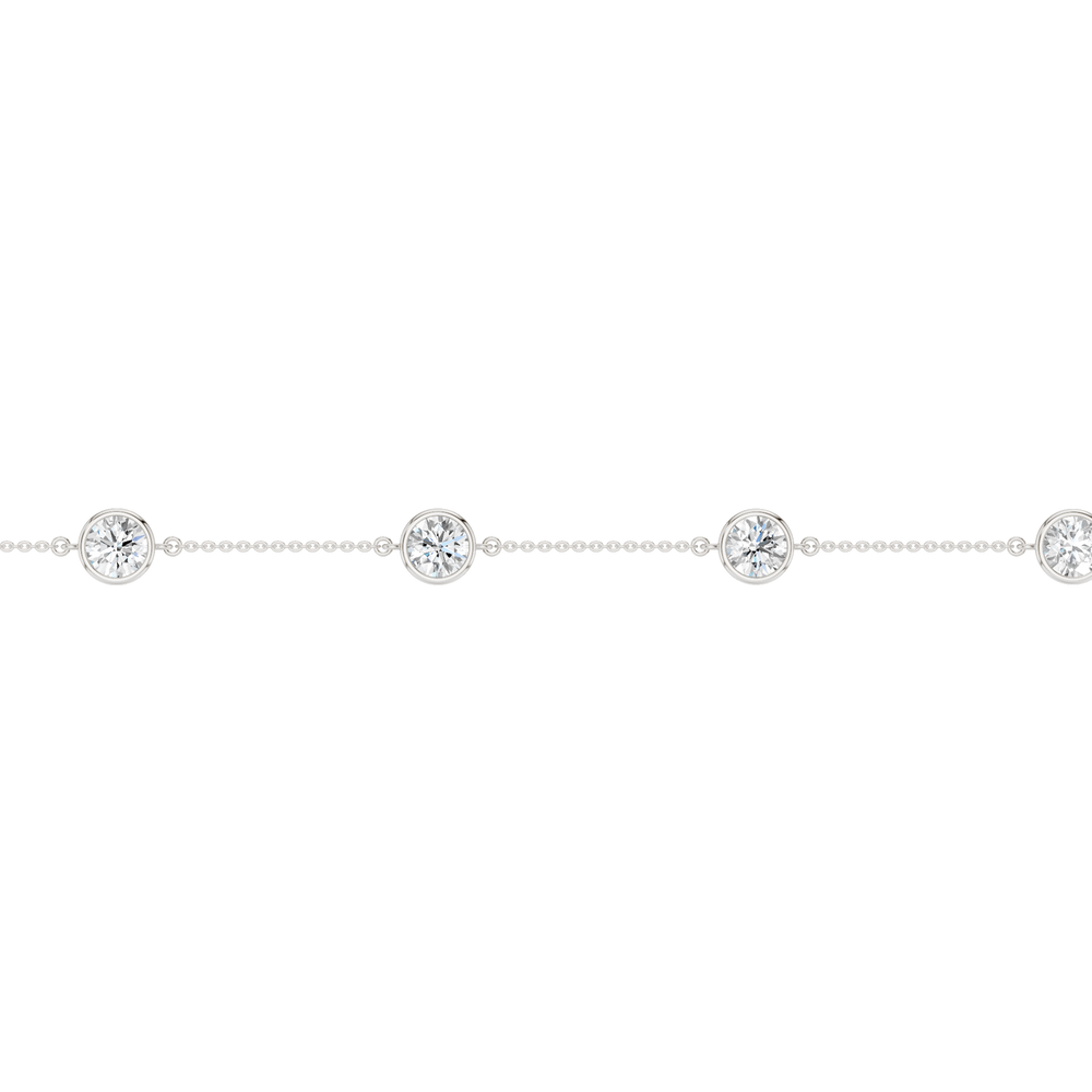 Station Bezel-Set Bracelet (Round) in 14K White Gold – Silvadi Jewelry Aurora CO