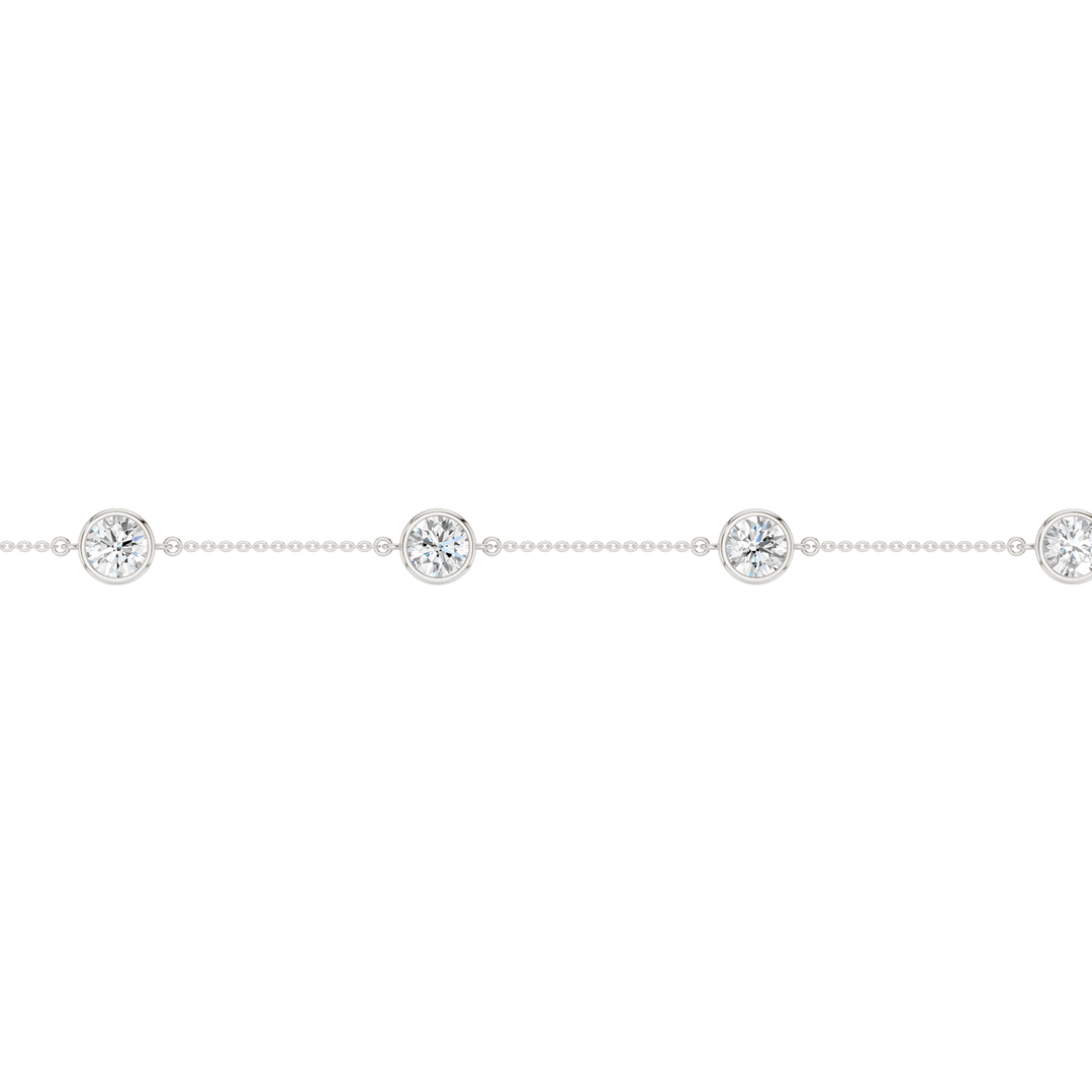 Station Bezel-Set Bracelet (Round) in 14K White Gold – Silvadi Jewelry Aurora CO