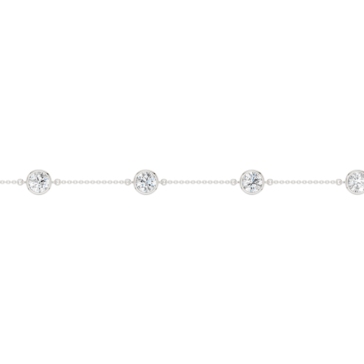 Station Bezel-Set Bracelet (Round) in 14K White Gold – Silvadi Jewelry Aurora CO