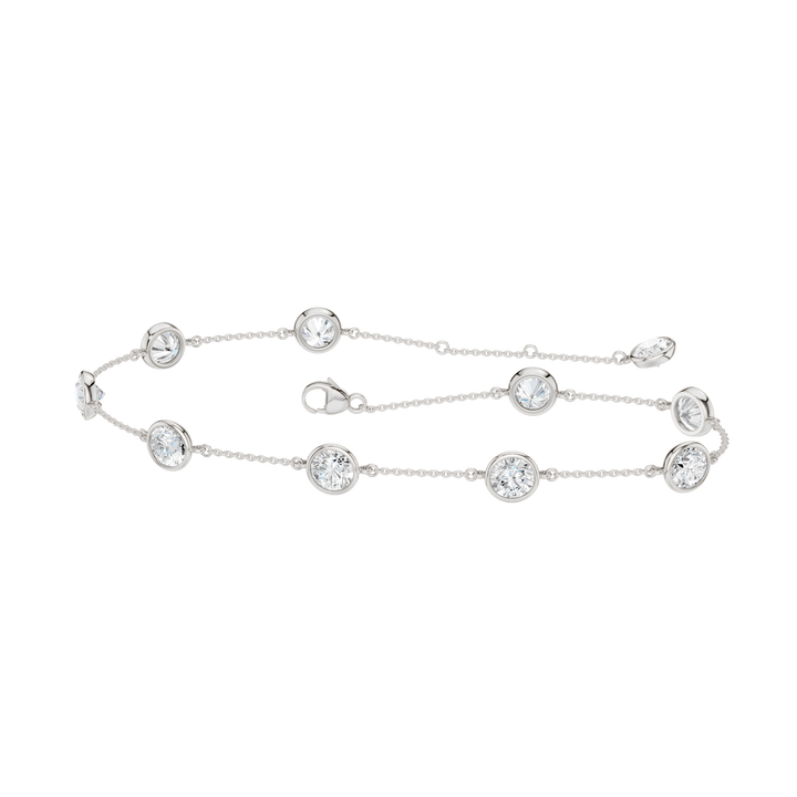 Station Bezel-Set Bracelet (Round) in 14K White Gold – Silvadi Jewelry Aurora CO