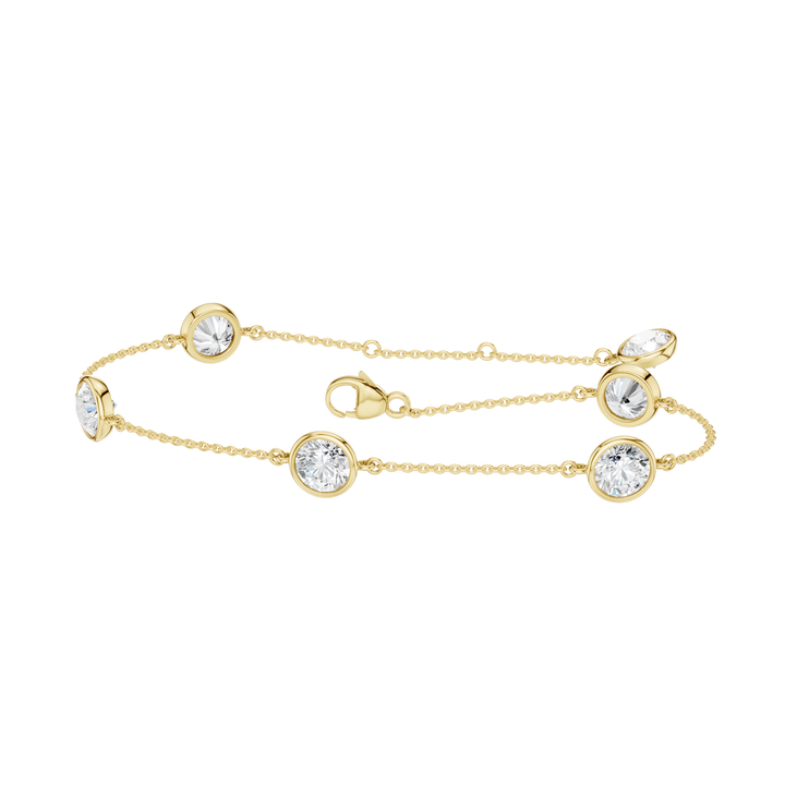 Station Bezel-Set Bracelet (Round) in 14K Yellow Gold – Silvadi Jewelry Aurora CO