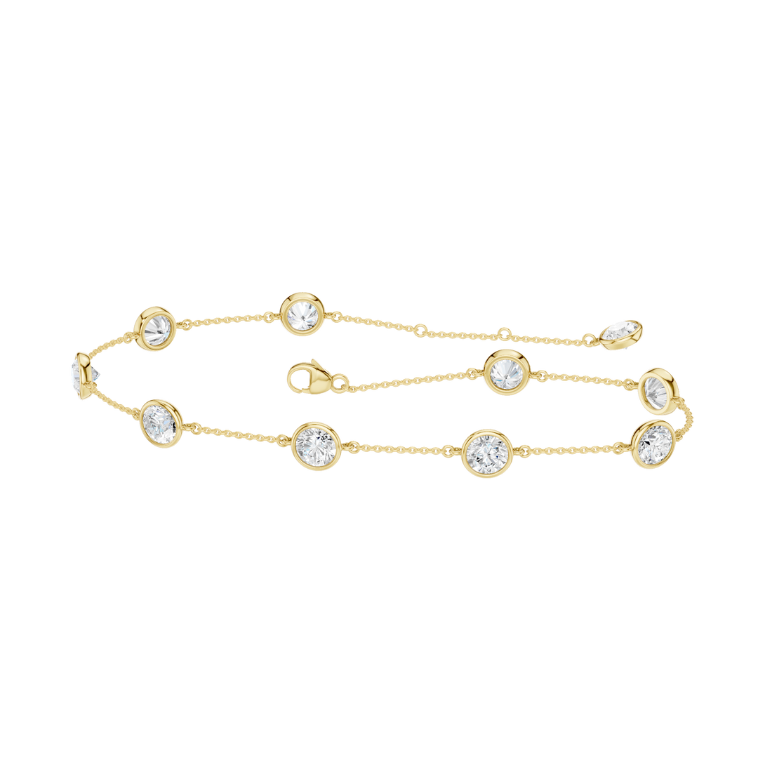 Station Bezel-Set Bracelet (Round) in 14K Yellow Gold – Silvadi Jewelry Aurora CO