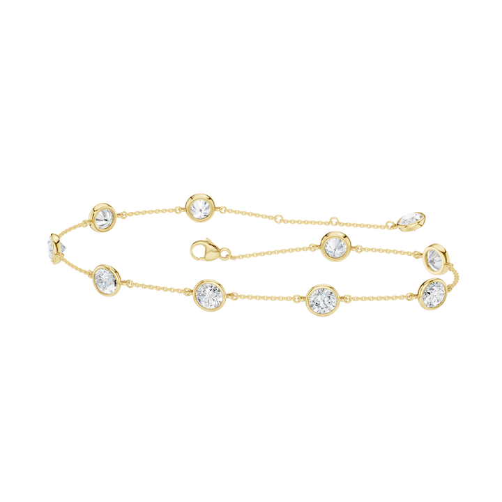 Station Bezel-Set Bracelet (Round) in 14K Yellow Gold – Silvadi Jewelry Aurora CO