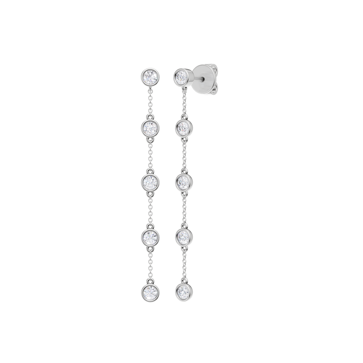 Station Bezel-Set Earrings (Round) in 14K White Gold – Silvadi Jewelry Aurora CO
