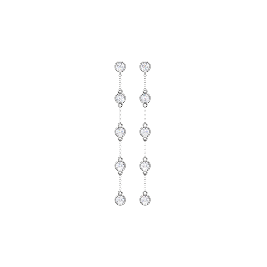 Station Bezel-Set Earrings (Round) in 14K White Gold – Silvadi Jewelry Aurora CO