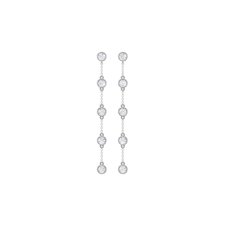 Station Bezel-Set Earrings (Round) in 14K White Gold – Silvadi Jewelry Aurora CO