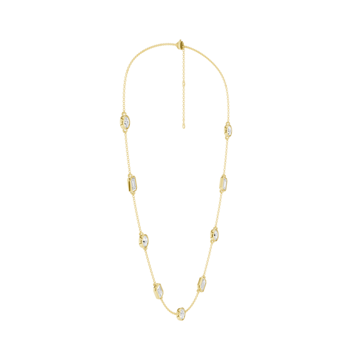 Station Bezel-Set Necklace (Emerald, Round) in 14K Yellow Gold – Silvadi Jewelry Aurora CO