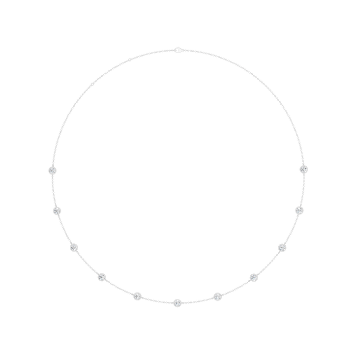 Station Bezel-Set Necklace (Round) in 14K White Gold – Silvadi Jewelry Aurora CO