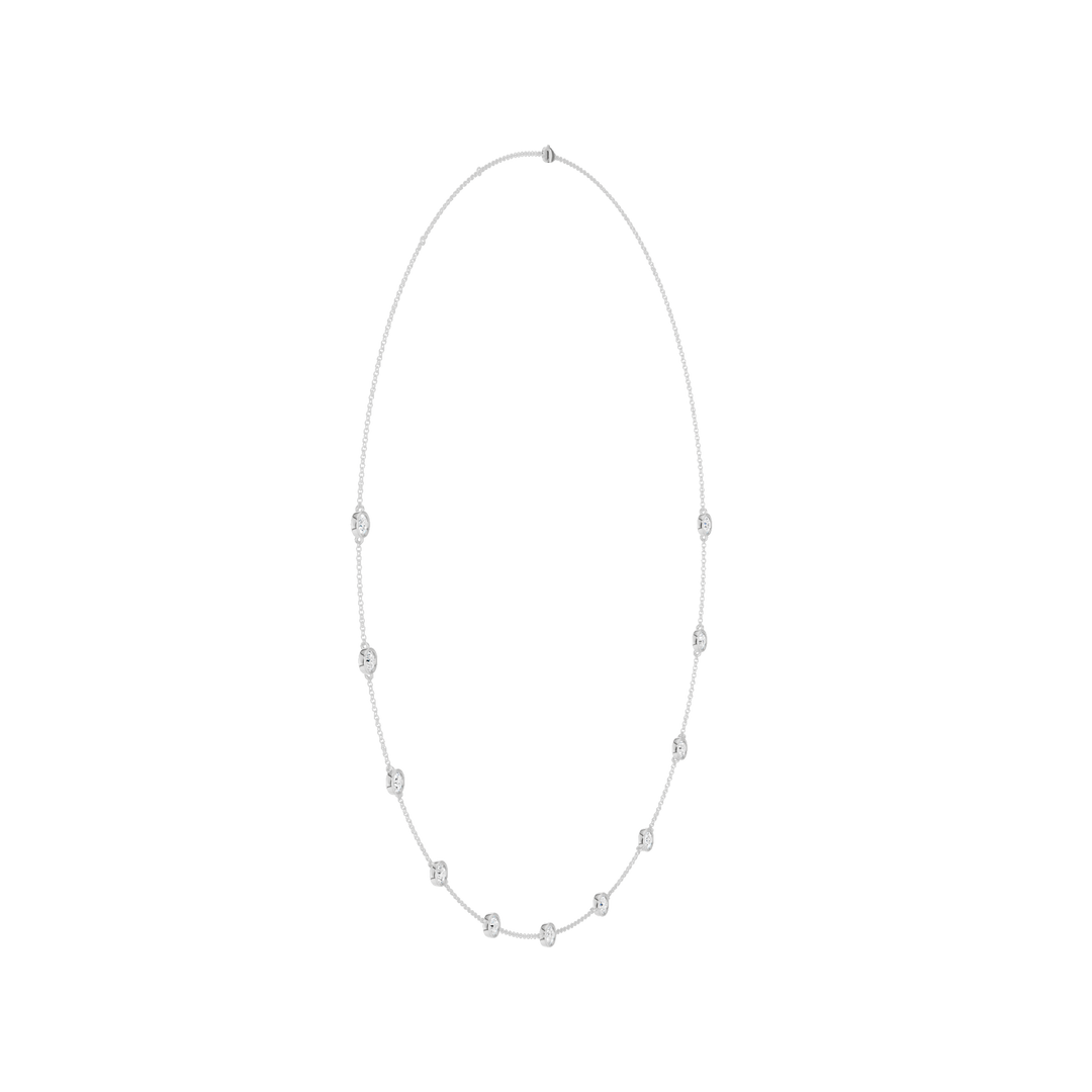 Station Bezel-Set Necklace (Round) in 14K White Gold – Silvadi Jewelry Aurora CO