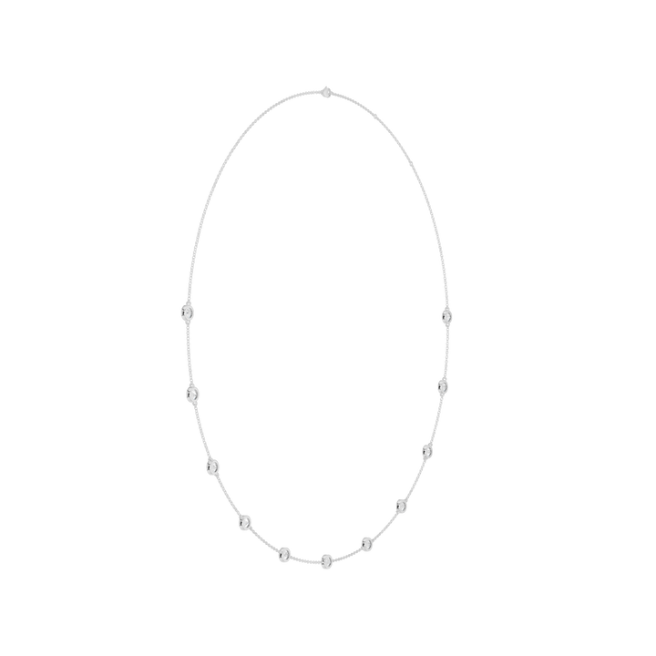 Station Bezel-Set Necklace (Round) in 14K White Gold – Silvadi Jewelry Aurora CO