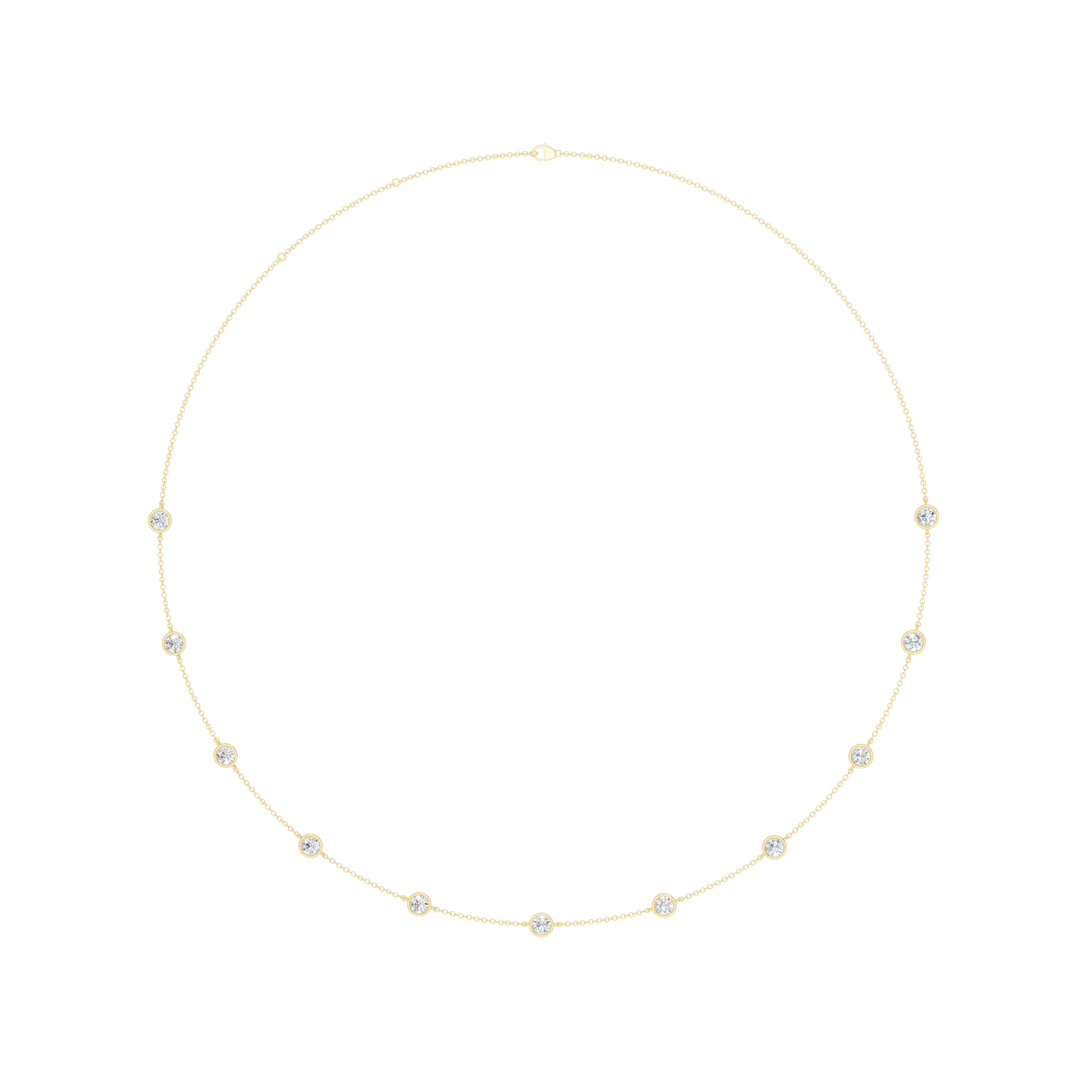 Station Bezel-Set Necklace (Round) in 14K Yellow Gold – Silvadi Jewelry Aurora CO