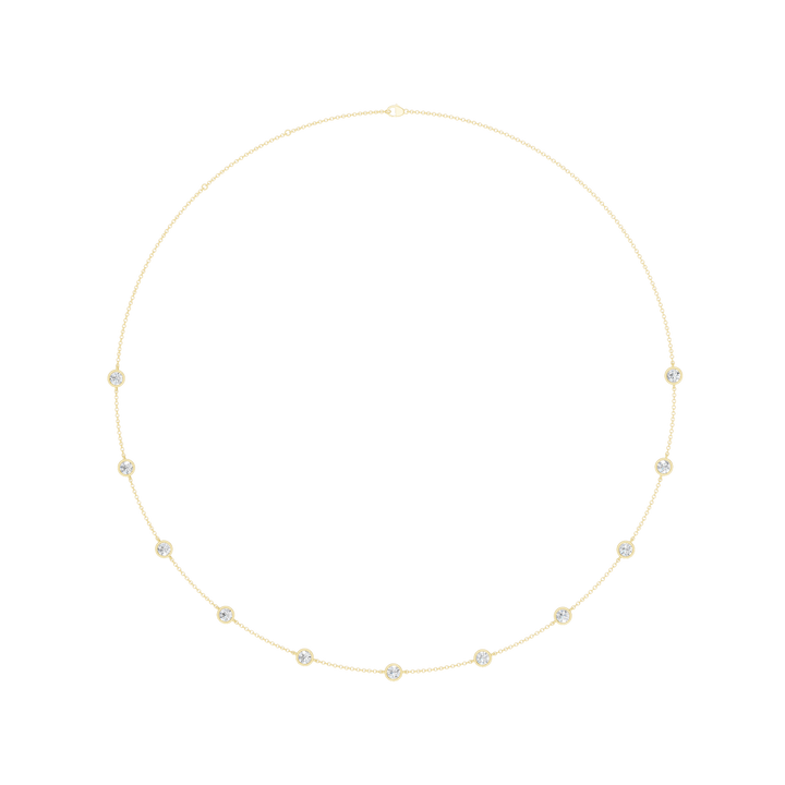 Station Bezel-Set Necklace (Round) in 14K Yellow Gold – Silvadi Jewelry Aurora CO