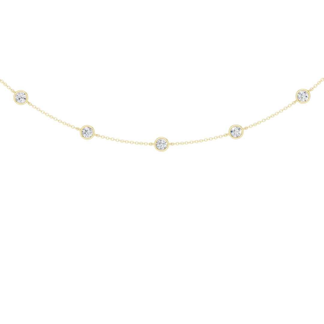 Station Bezel-Set Necklace (Round) in 14K Yellow Gold – Silvadi Jewelry Aurora CO