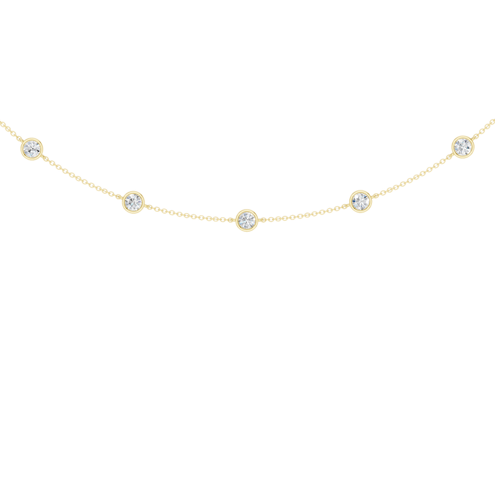Station Bezel-Set Necklace (Round) in 14K Yellow Gold – Silvadi Jewelry Aurora CO