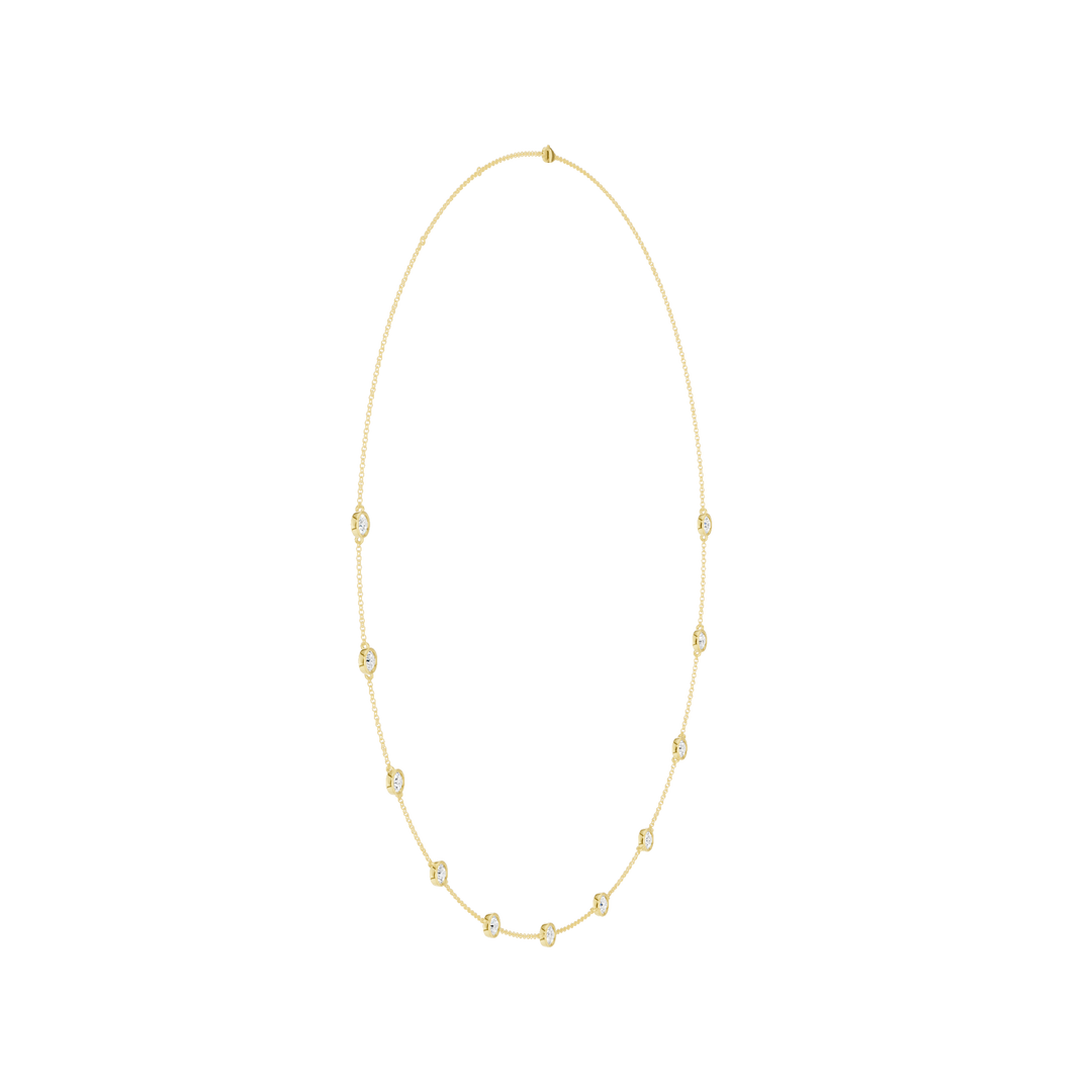 Station Bezel-Set Necklace (Round) in 14K Yellow Gold – Silvadi Jewelry Aurora CO