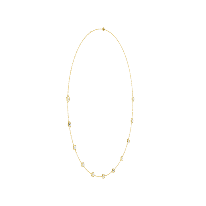 Station Bezel-Set Necklace (Round) in 14K Yellow Gold – Silvadi Jewelry Aurora CO