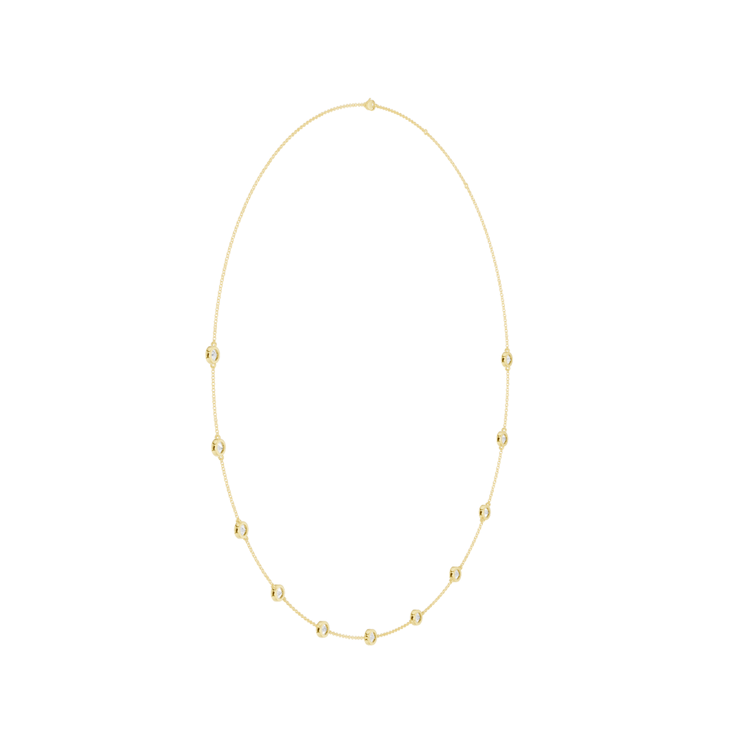Station Bezel-Set Necklace (Round) in 14K Yellow Gold – Silvadi Jewelry Aurora CO