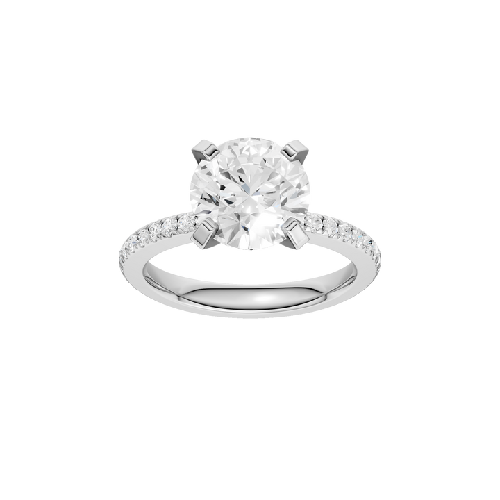 Straight Shank Engagement Ring in 14K White Gold – Silvadi Jewelry Aurora CO