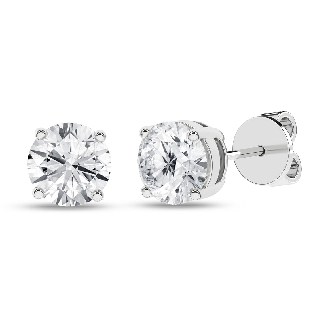 Stud Earrings (Round) in 14K White Gold – Silvadi Jewelry Aurora CO