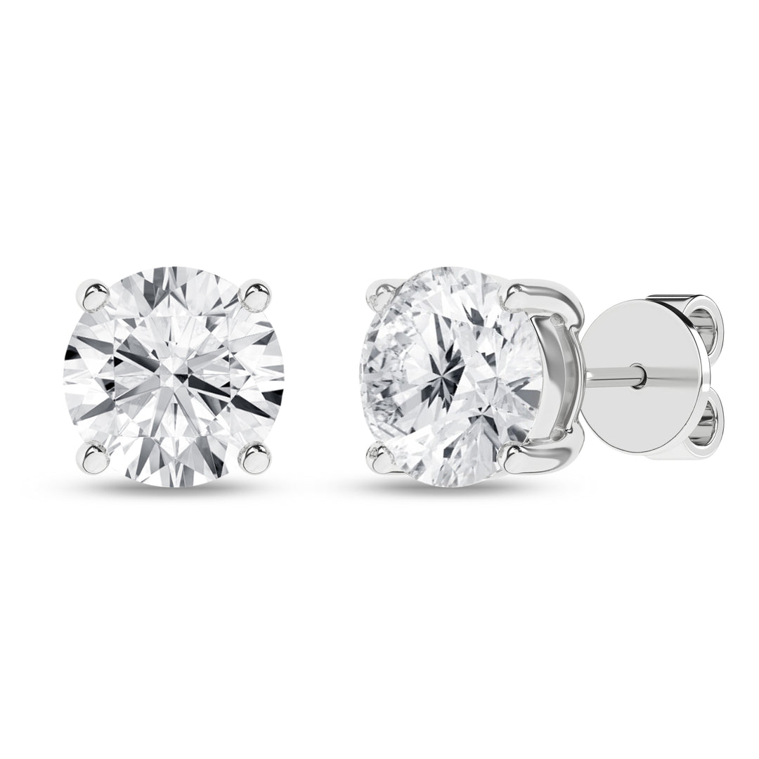 Stud Earrings (Round) in 14K White Gold – Silvadi Jewelry Aurora CO