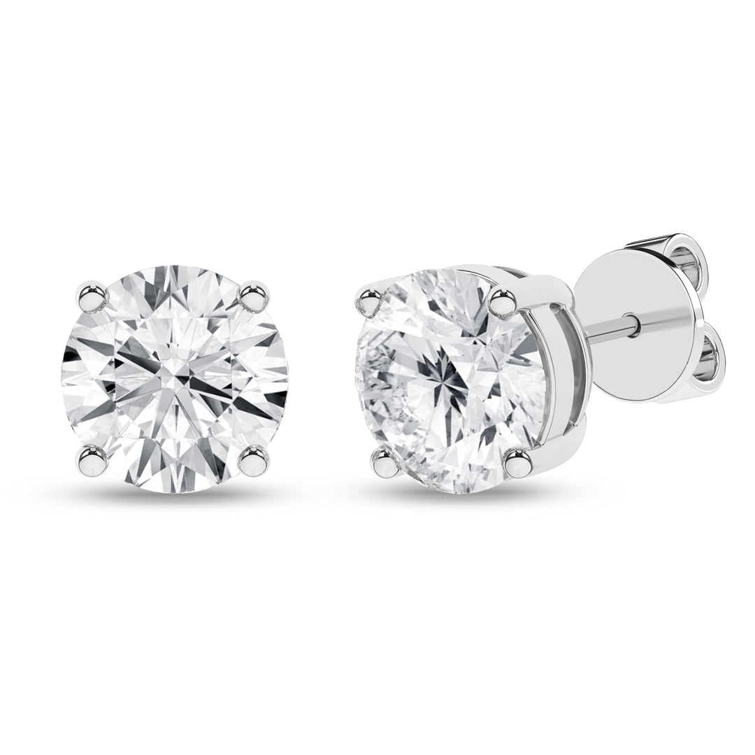Stud Earrings (Round) in 14K White Gold – Silvadi Jewelry Aurora CO