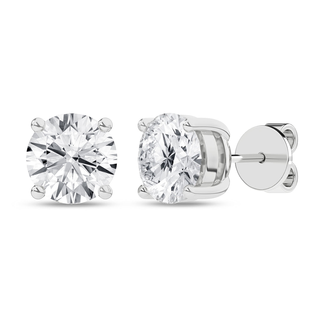 Stud Earrings (Round) in 14K White Gold – Silvadi Jewelry Aurora CO