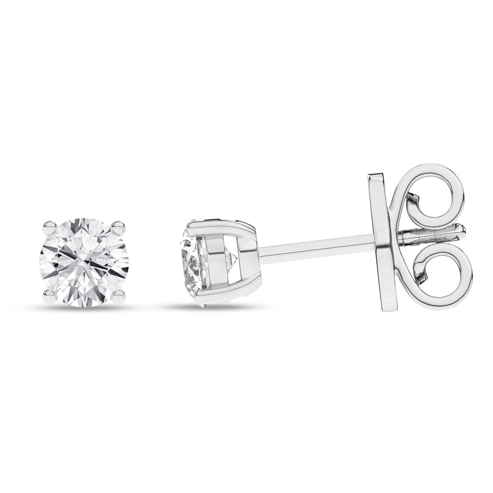 Stud Earrings (Round) in 14K White Gold – Silvadi Jewelry Aurora CO
