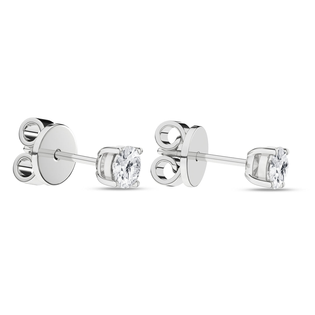 Stud Earrings (Round) in 14K White Gold – Silvadi Jewelry Aurora CO