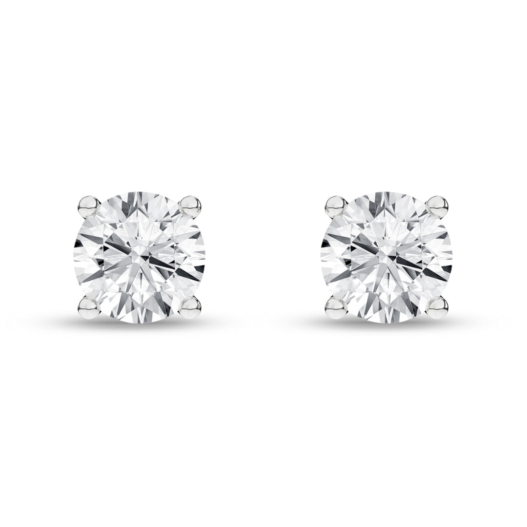 Stud Earrings (Round) in 14K White Gold – Silvadi Jewelry Aurora CO