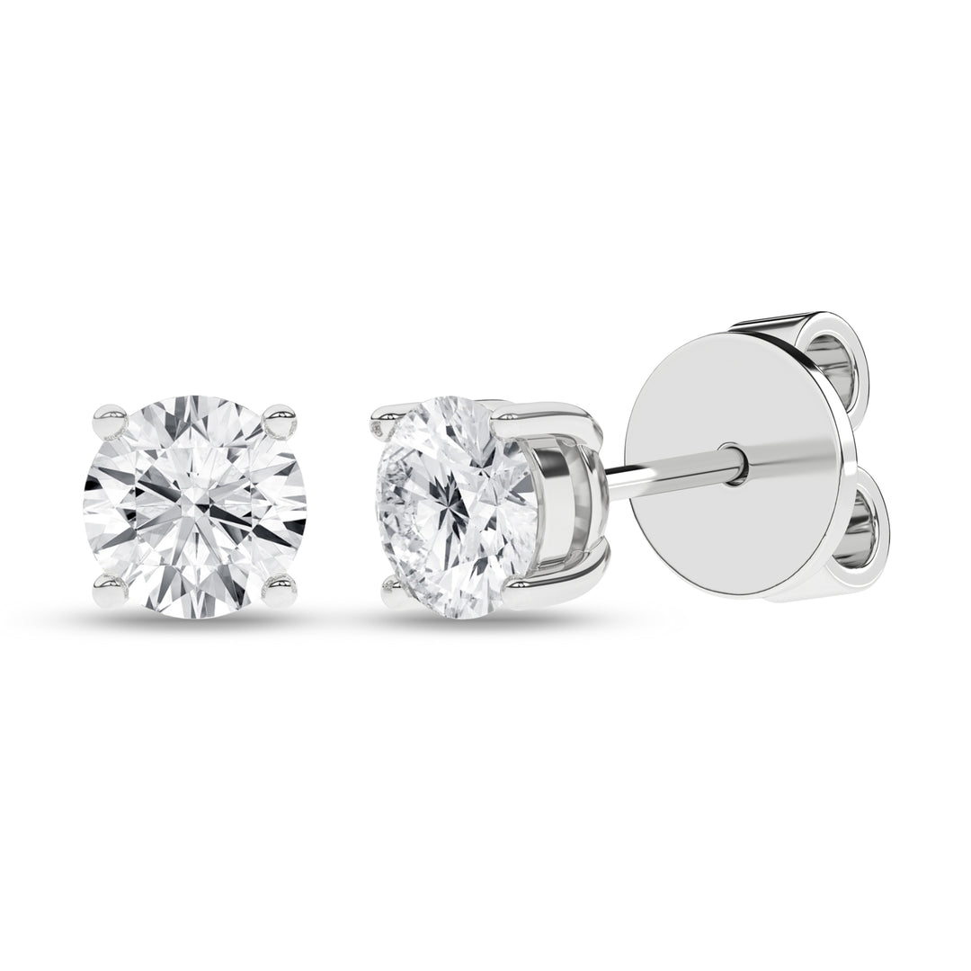 Stud Earrings (Round) in 14K White Gold – Silvadi Jewelry Aurora CO